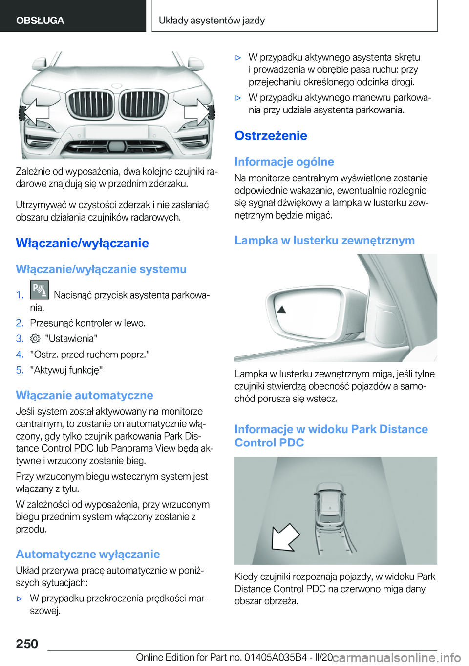 BMW X4 2020  Instrukcja obsługi (in Polish) �Z�a�l�e9�n�i�e��o�d��w�y�p�o�s�a9�e�n�i�a�,��d�w�a��k�o�l�e�j�n�e��c�z�u�j�n�i�k�i��r�aj
�d�a�r�o�w�e��z�n�a�j�d�u�j�