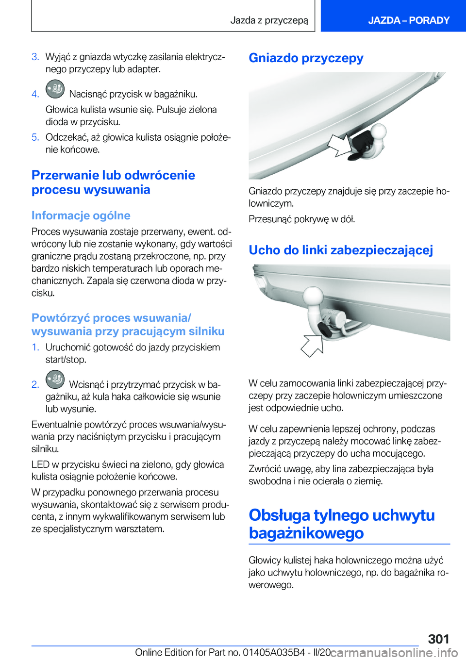 BMW X4 2020  Instrukcja obsługi (in Polish) �3�.�W�y�j�