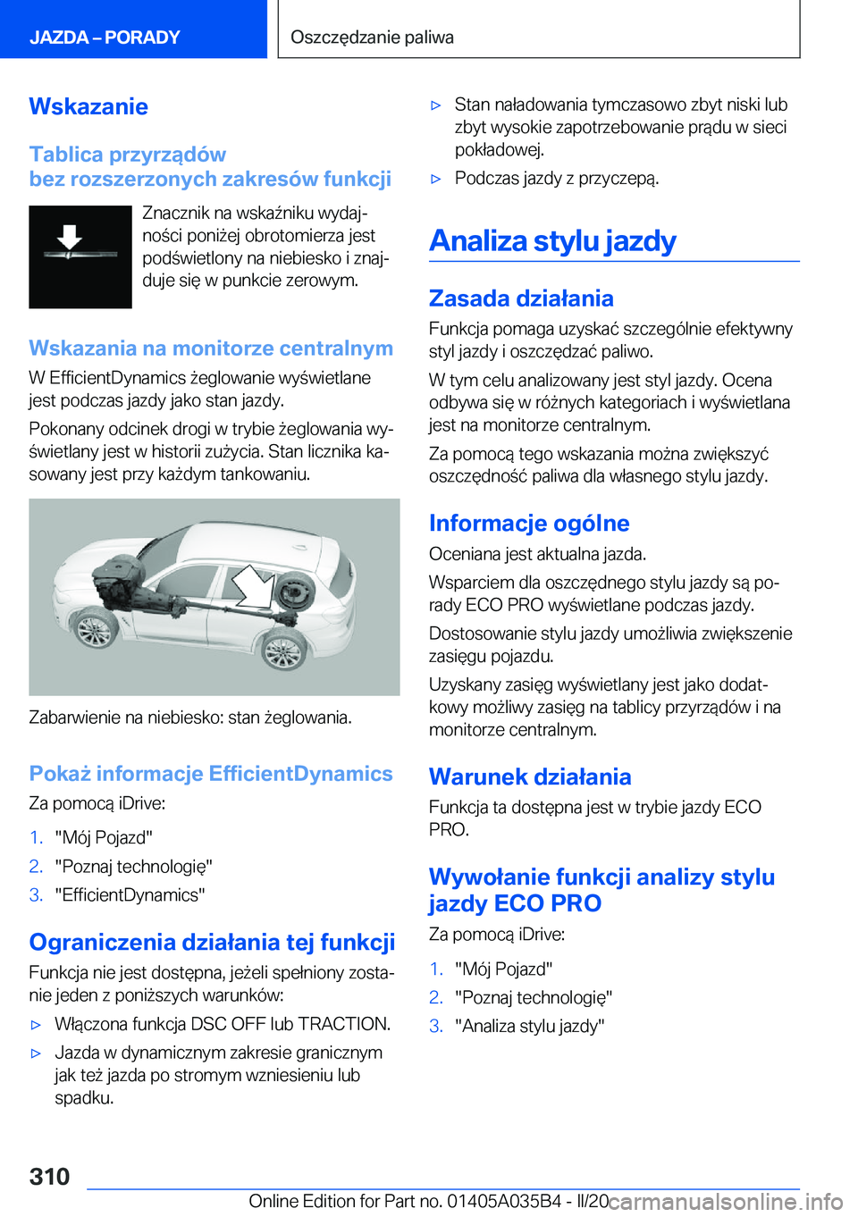 BMW X4 2020  Instrukcja obsługi (in Polish) �W�s�k�a�z�a�n�i�e
�T�a�b�l�i�c�a��p�r�z�y�r�z�ą�d�