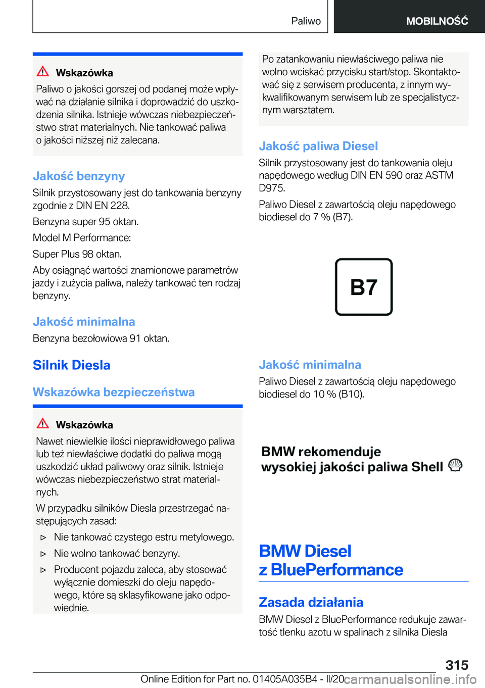 BMW X4 2020  Instrukcja obsługi (in Polish) �W�s�k�a�z�