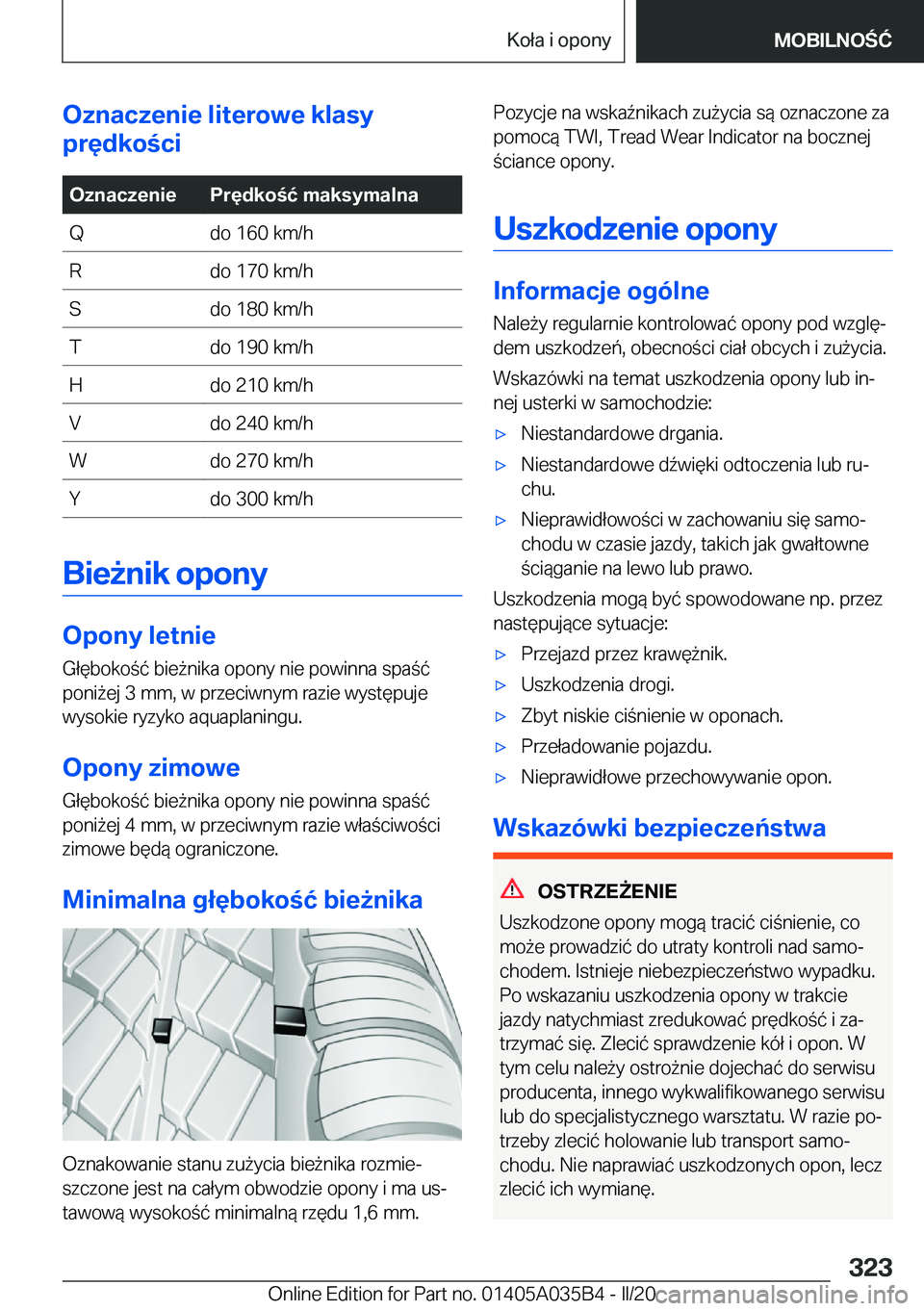 BMW X4 2020  Instrukcja obsługi (in Polish) �O�z�n�a�c�z�e�n�i�e��l�i�t�e�r�o�w�e��k�l�a�s�y
�p�r�