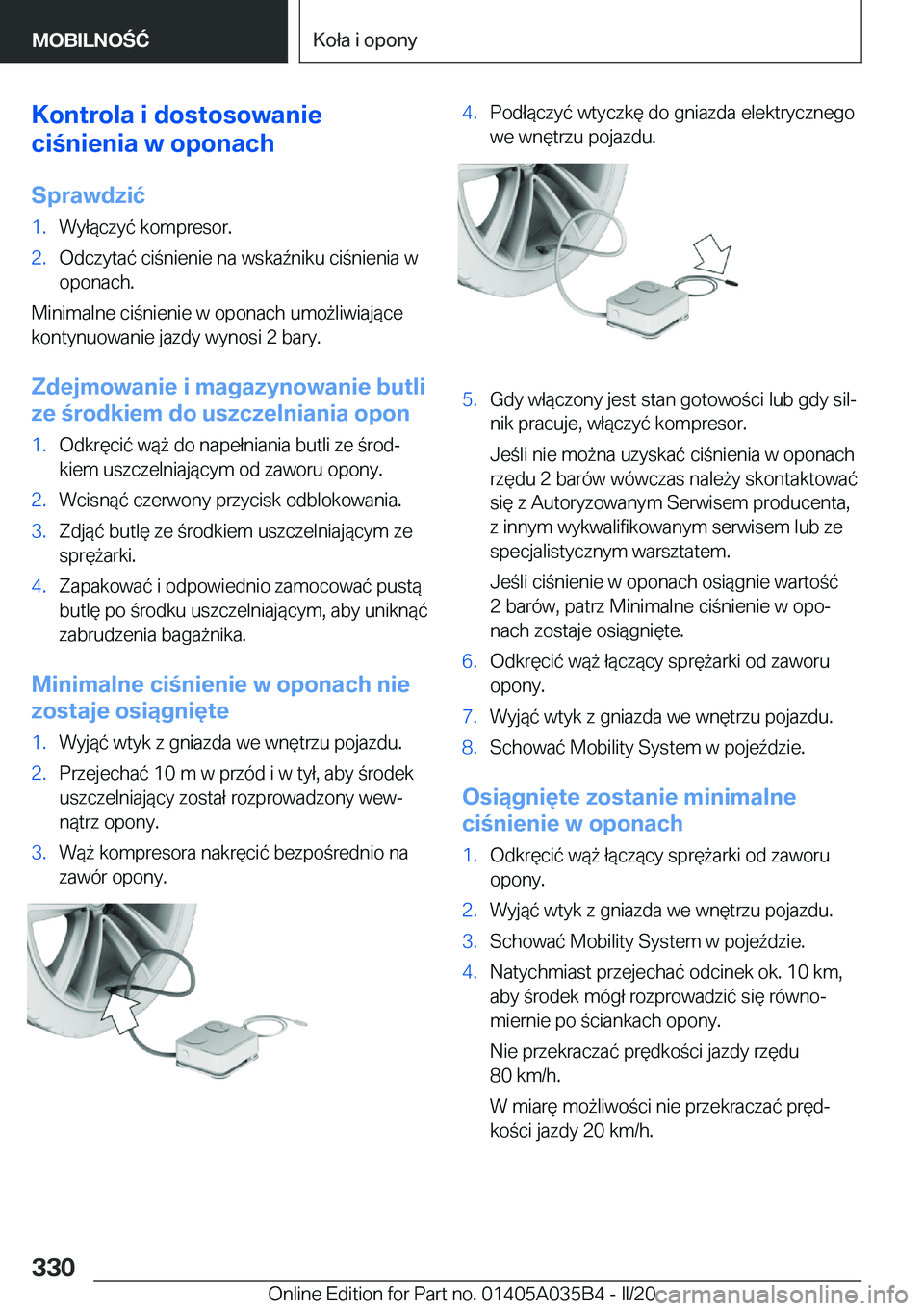 BMW X4 2020  Instrukcja obsługi (in Polish) �K�o�n�t�r�o�l�a��i��d�o�s�t�o�s�o�w�a�n�i�e
�c�i�n�i�e�n�i�a��w��o�p�o�n�a�c�h
�S�p�r�a�w�d�z�i�ć�1�.�W�y�ł�