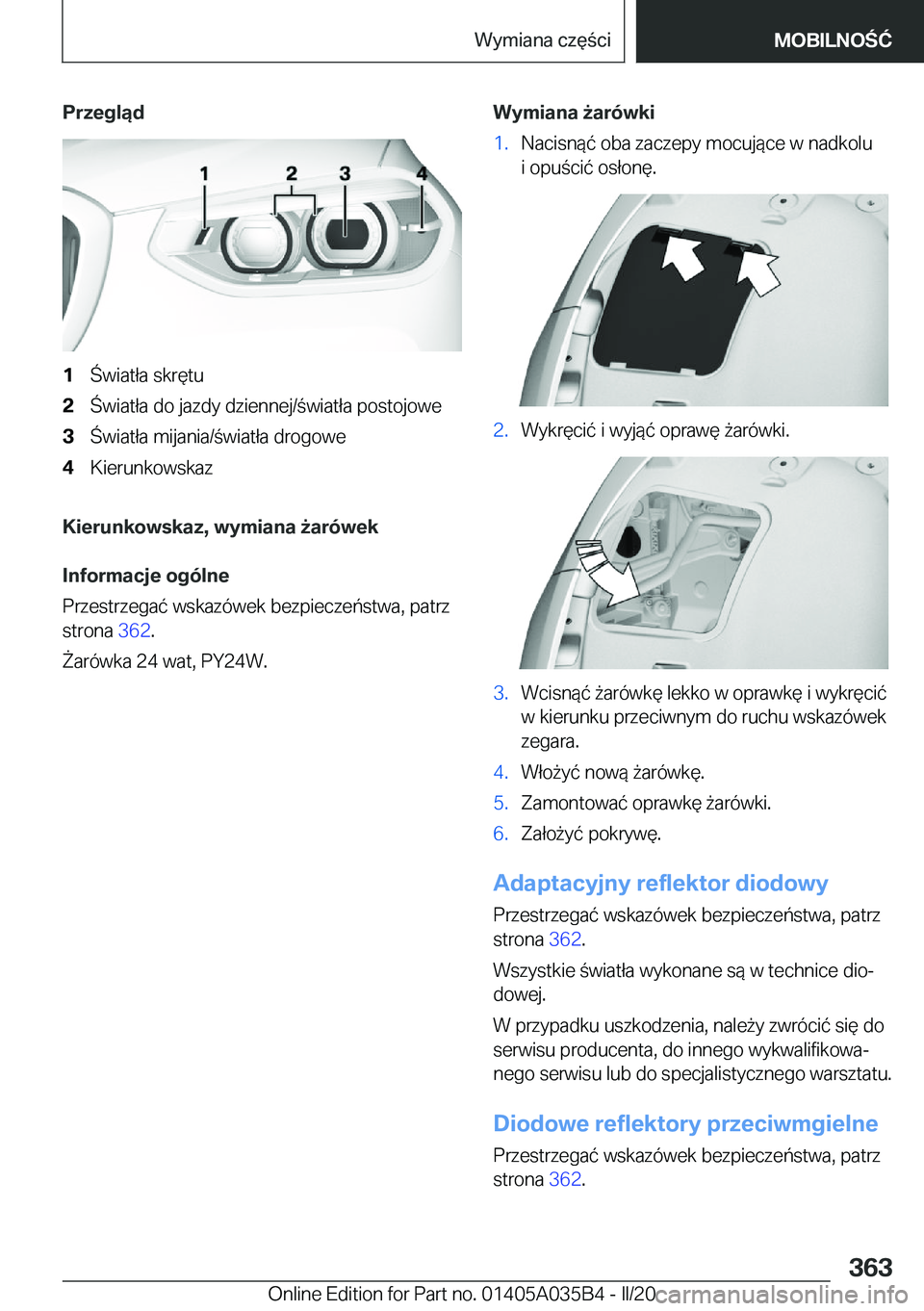 BMW X4 2020  Instrukcja obsługi (in Polish) �P�r�z�e�g�l�ą�d�1�w�i�a�t�ł�a��s�k�r�