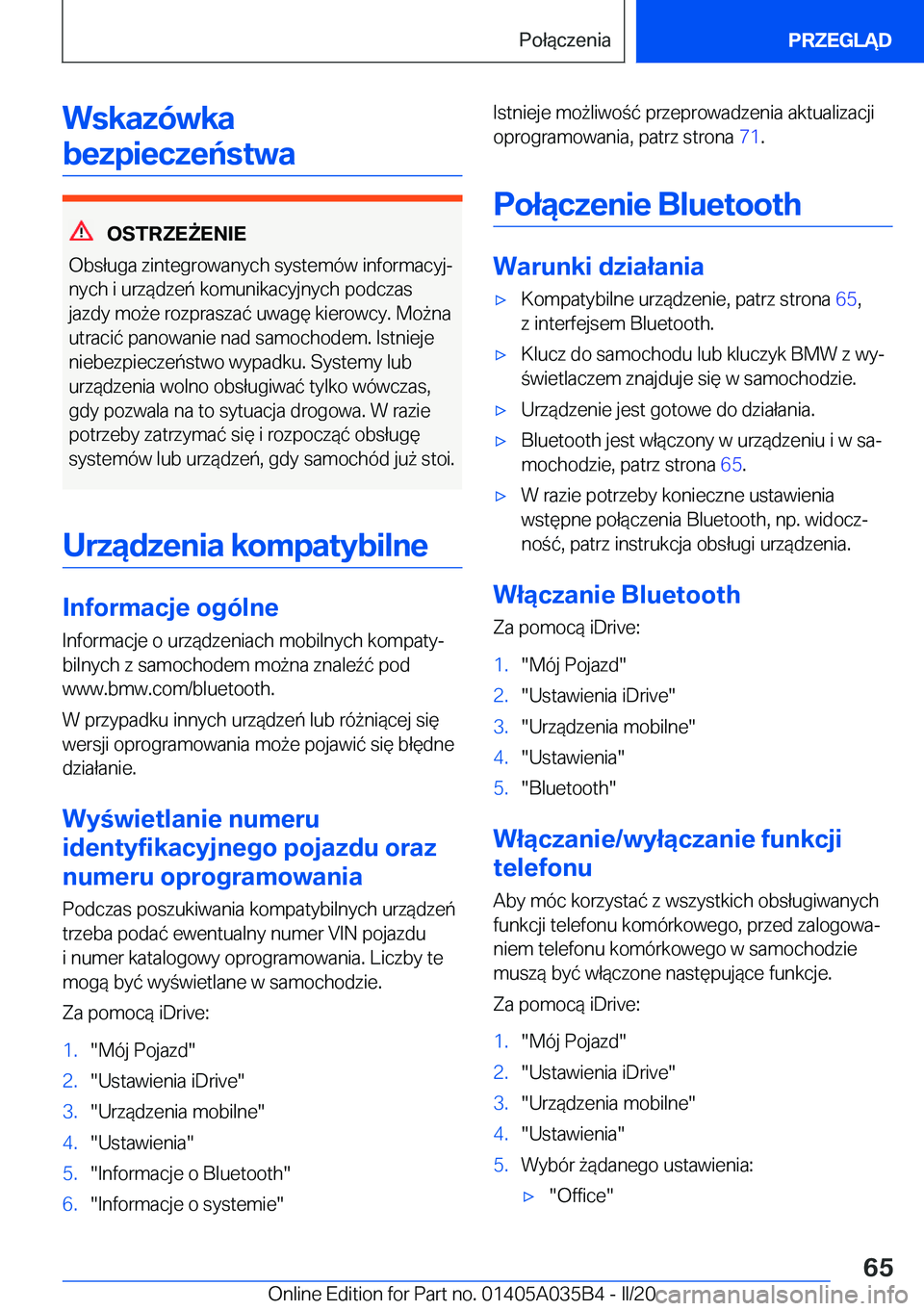 BMW X4 2020  Instrukcja obsługi (in Polish) �W�s�k�a�z�