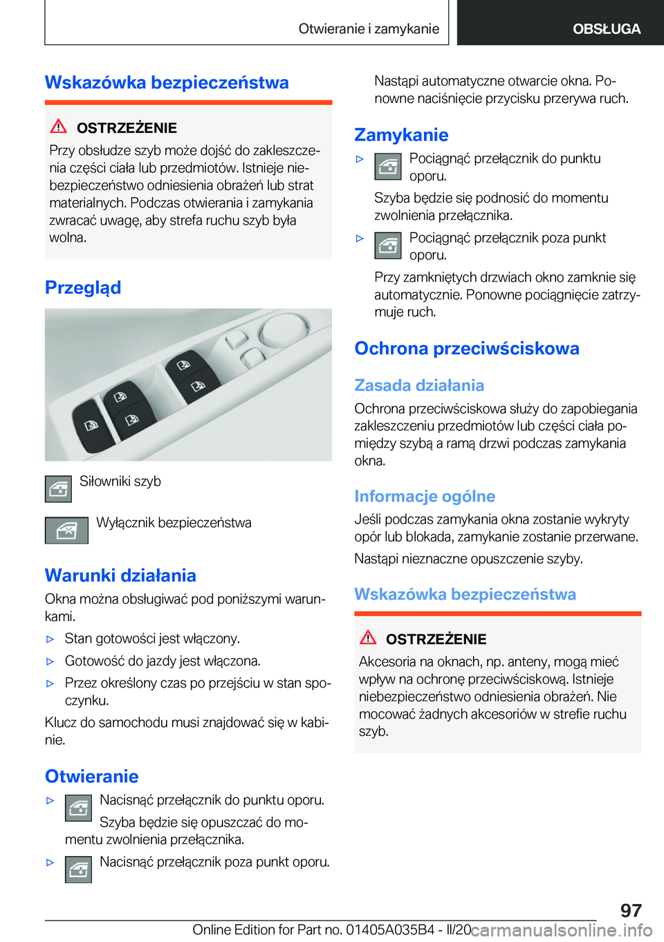 BMW X4 2020  Instrukcja obsługi (in Polish) �W�s�k�a�z�