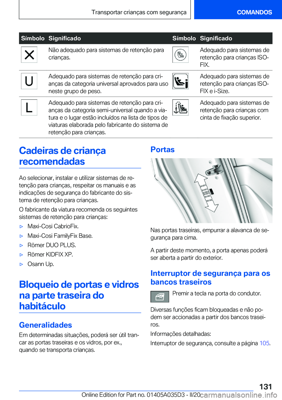 BMW X4 2020  Manual do condutor (in Portuguese) �S�