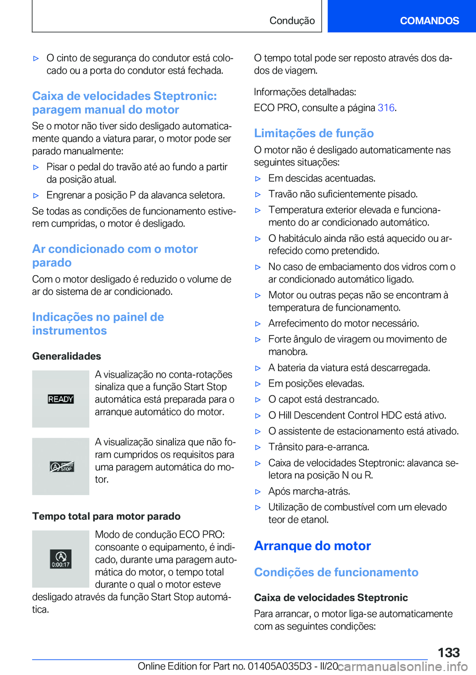 BMW X4 2020  Manual do condutor (in Portuguese) x�O��c�i�n�t�o��d�e��s�e�g�u�r�a�n�