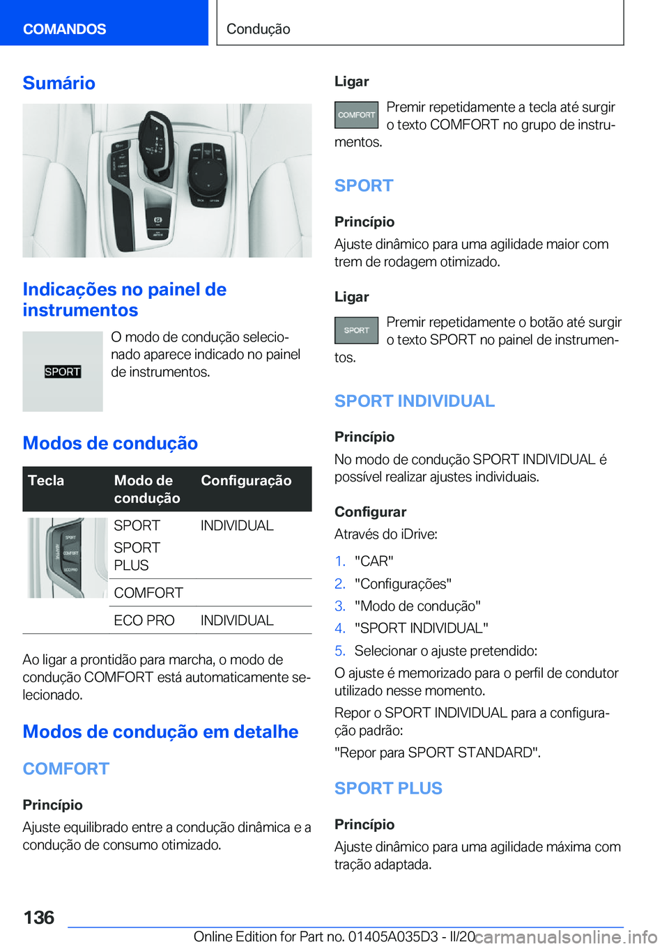 BMW X4 2020  Manual do condutor (in Portuguese) �S�u�m�á�r�i�o
�I�n�d�i�c�a�