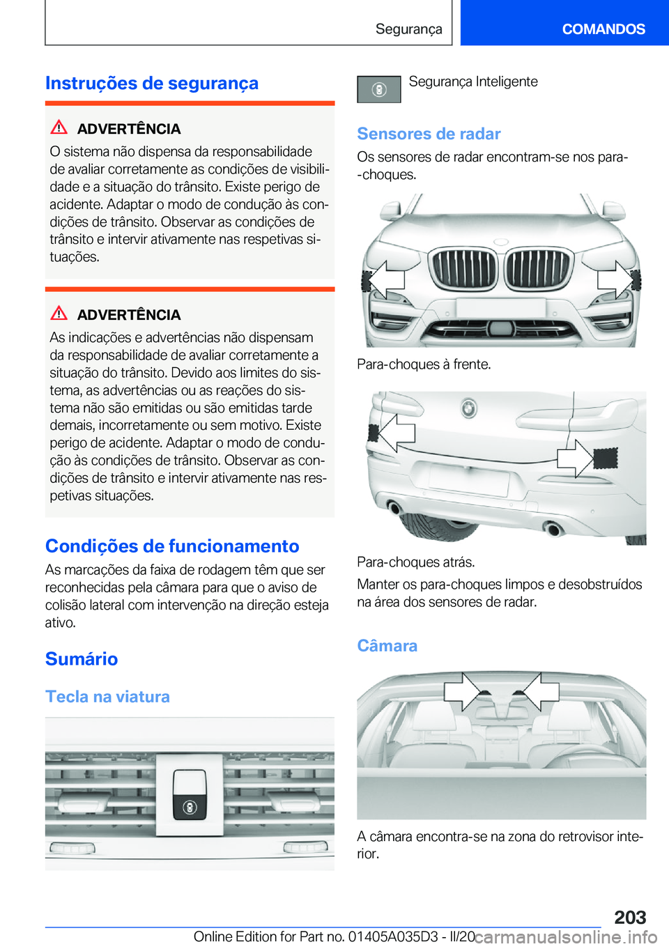 BMW X4 2020  Manual do condutor (in Portuguese) �I�n�s�t�r�u�