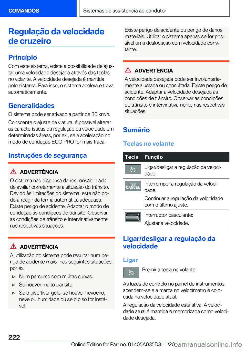 BMW X4 2020  Manual do condutor (in Portuguese) �R�e�g�u�l�a�