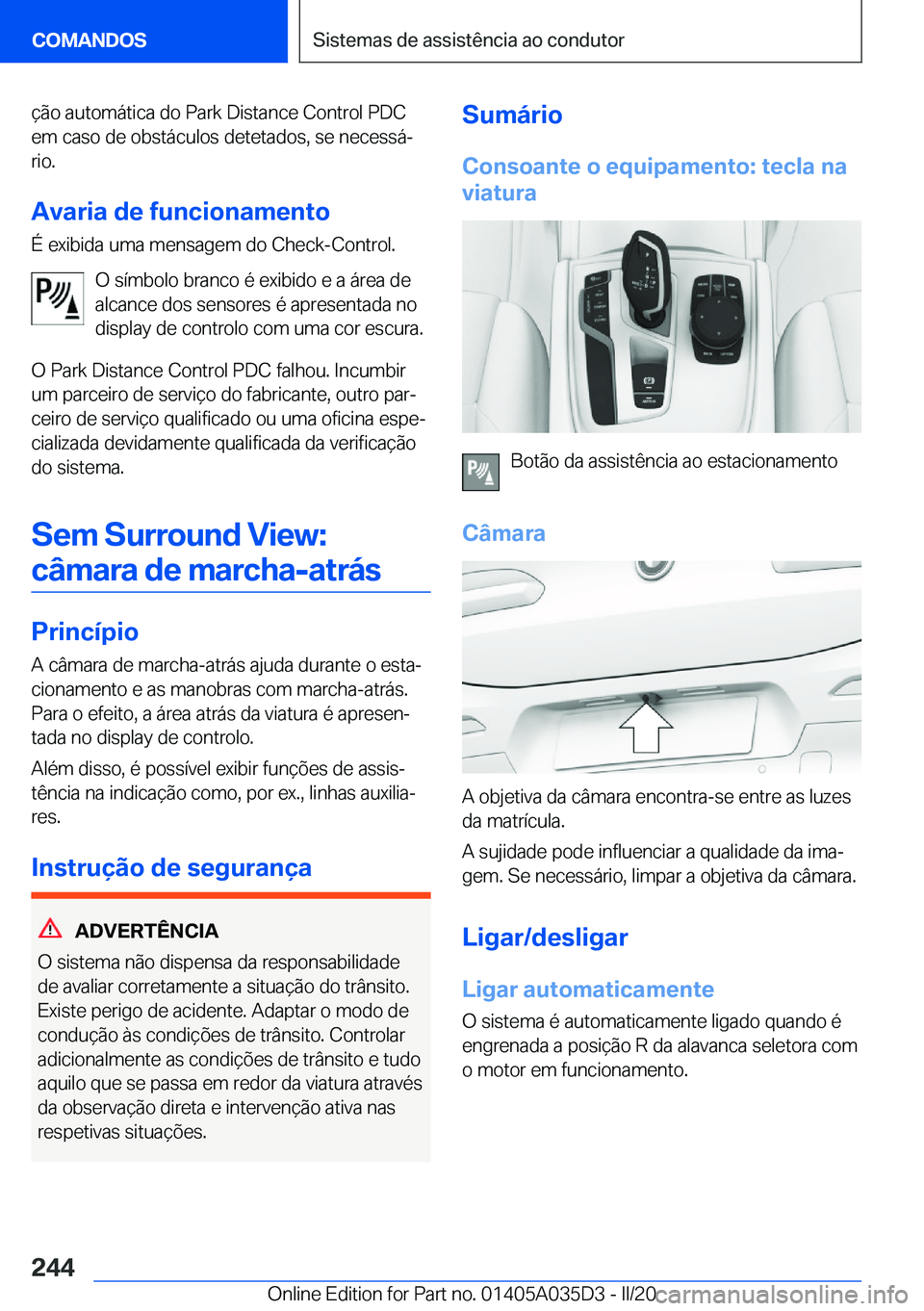 BMW X4 2020  Manual do condutor (in Portuguese) �