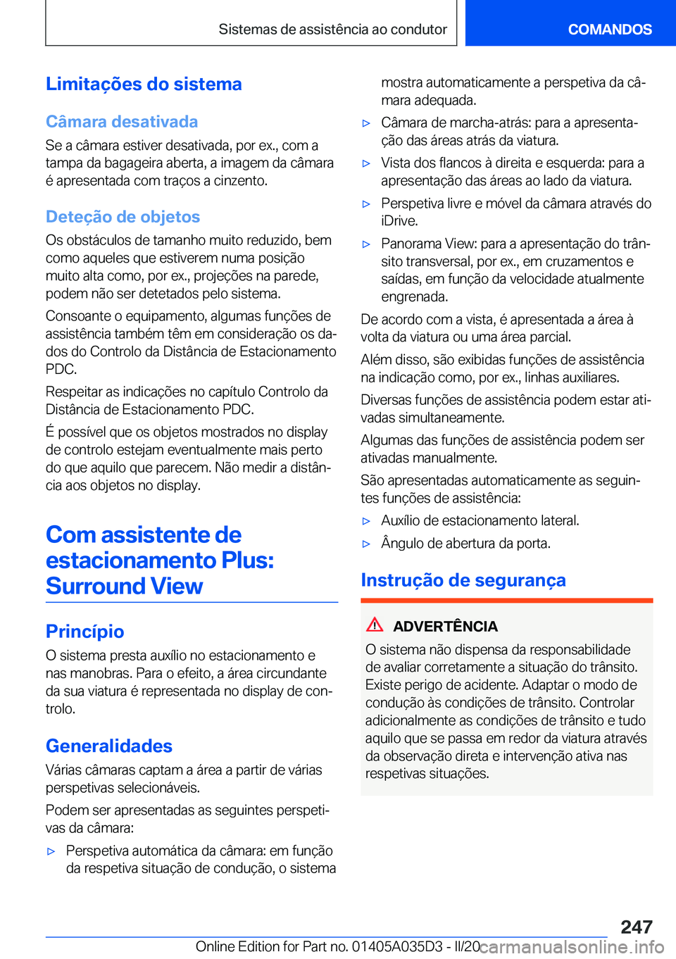 BMW X4 2020  Manual do condutor (in Portuguese) �L�i�m�i�t�a�