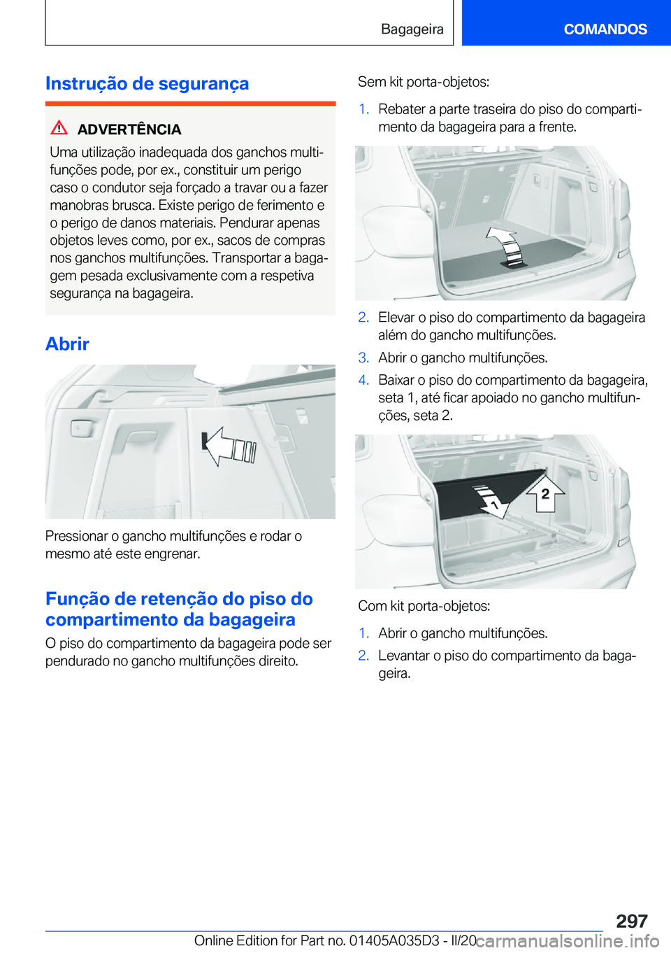 BMW X4 2020  Manual do condutor (in Portuguese) �I�n�s�t�r�u�