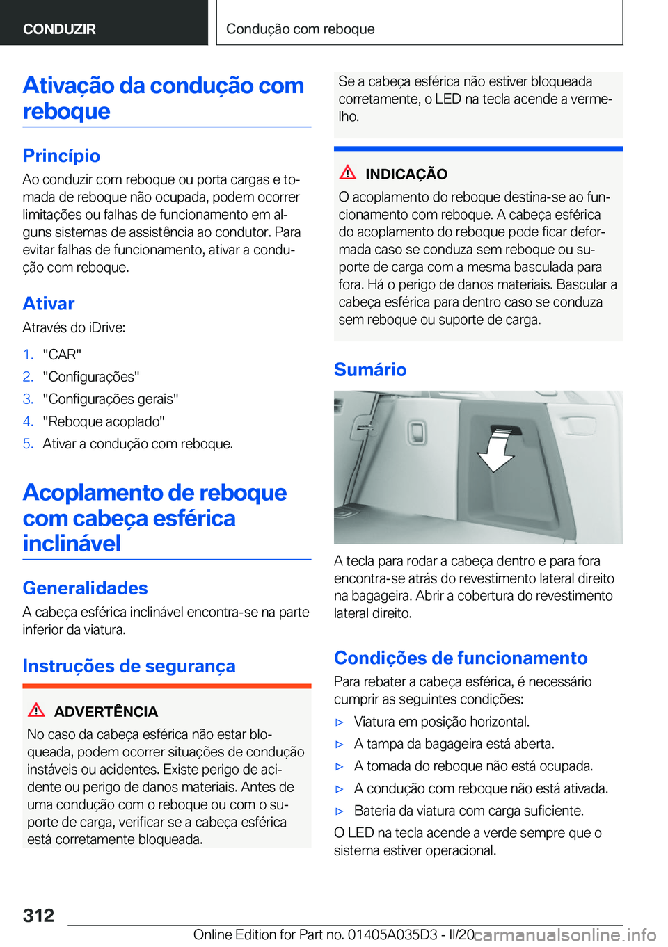 BMW X4 2020  Manual do condutor (in Portuguese) �A�t�i�v�a�