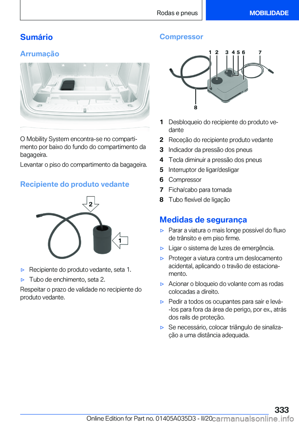 BMW X4 2020  Manual do condutor (in Portuguese) �S�u�m�á�r�i�o�A�r�r�u�m�a�