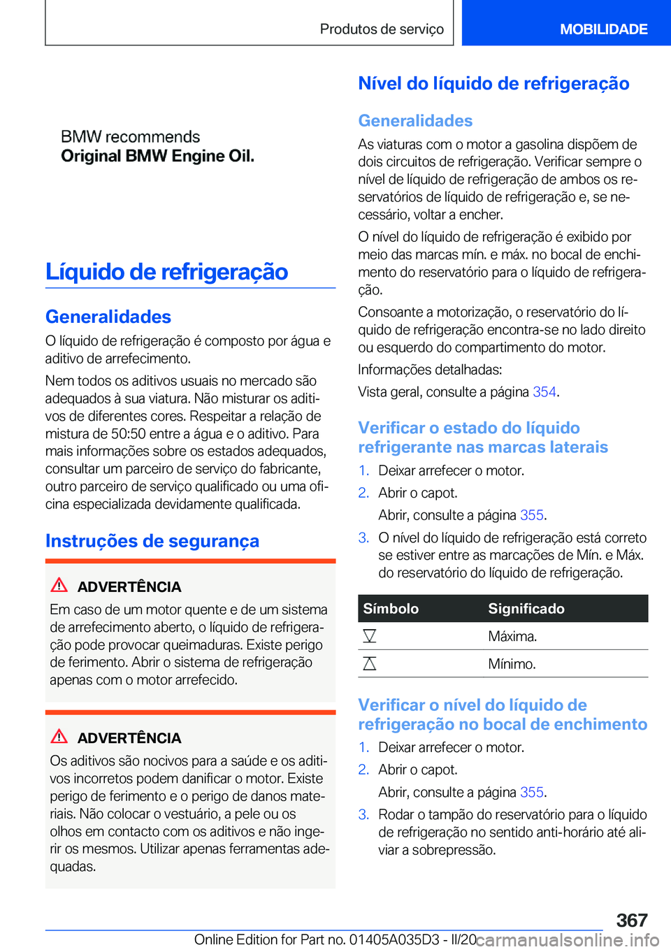 BMW X4 2020  Manual do condutor (in Portuguese) �L�