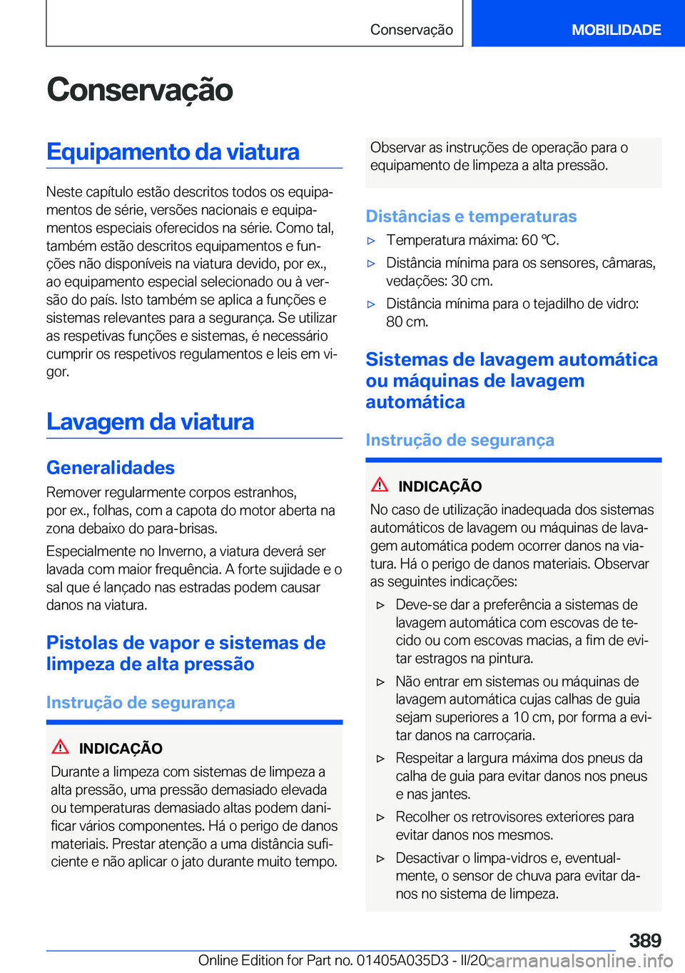 BMW X4 2020  Manual do condutor (in Portuguese) �C�o�n�s�e�r�v�a�
