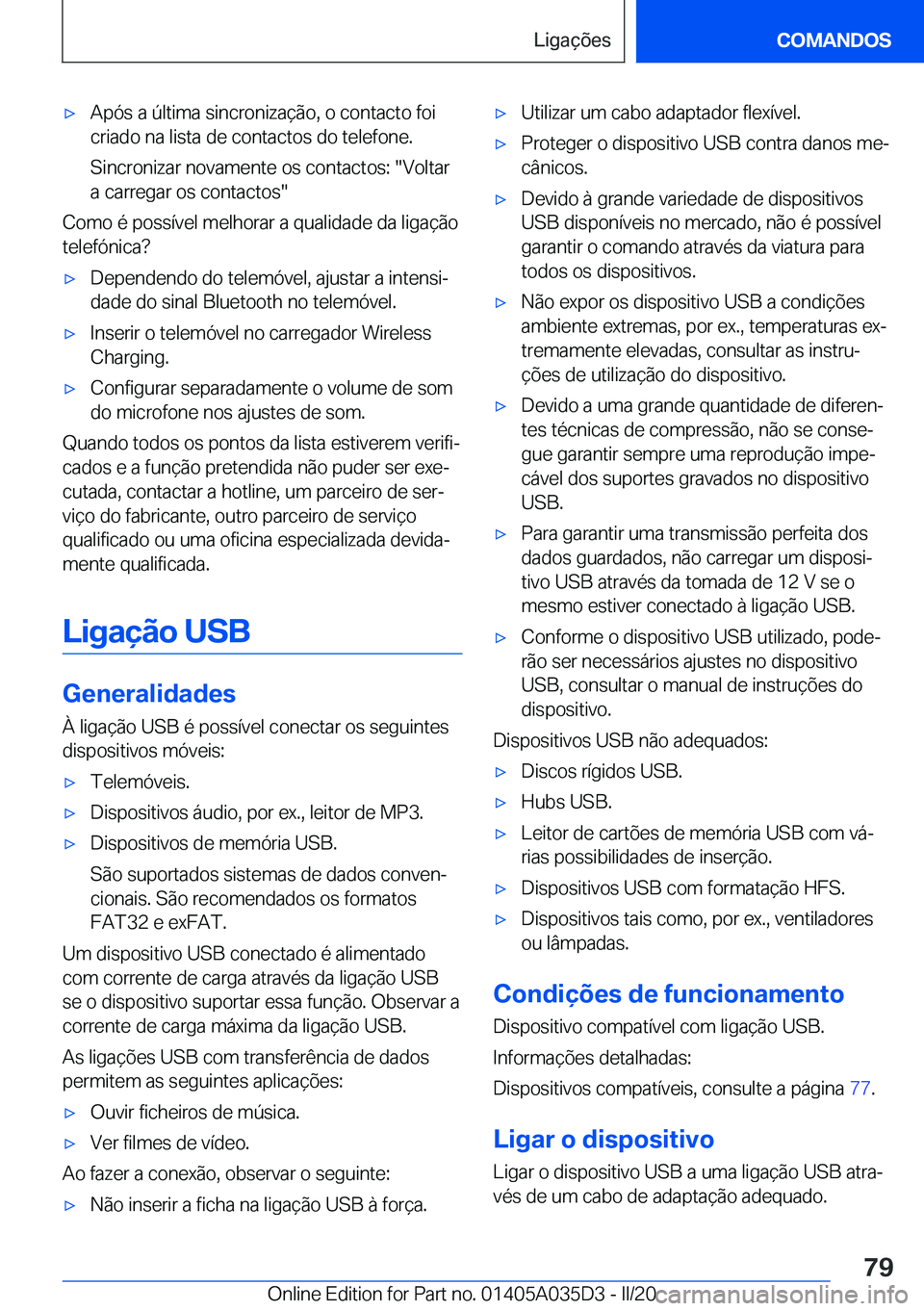 BMW X4 2020  Manual do condutor (in Portuguese) x�A�p�ó�s��a��