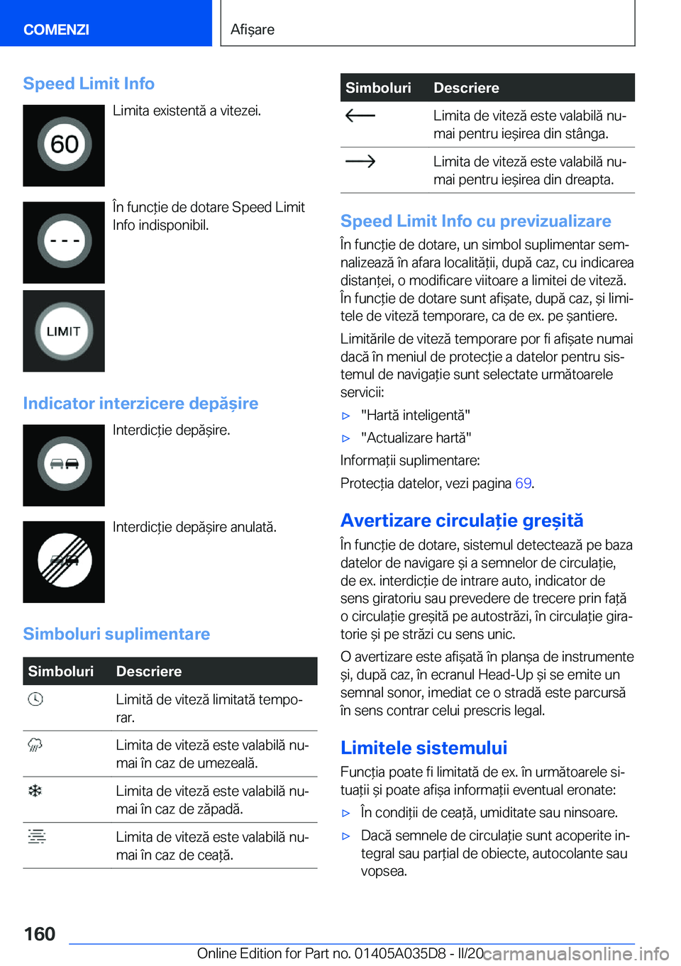 BMW X4 2020  Ghiduri De Utilizare (in Romanian) �S�p�e�e�d��L�i�m�i�t��I�n�f�o�L�i�m�i�t�a��e�x�i�s�t�e�n�t�ă��a��v�i�t�e�z�e�i�.
�