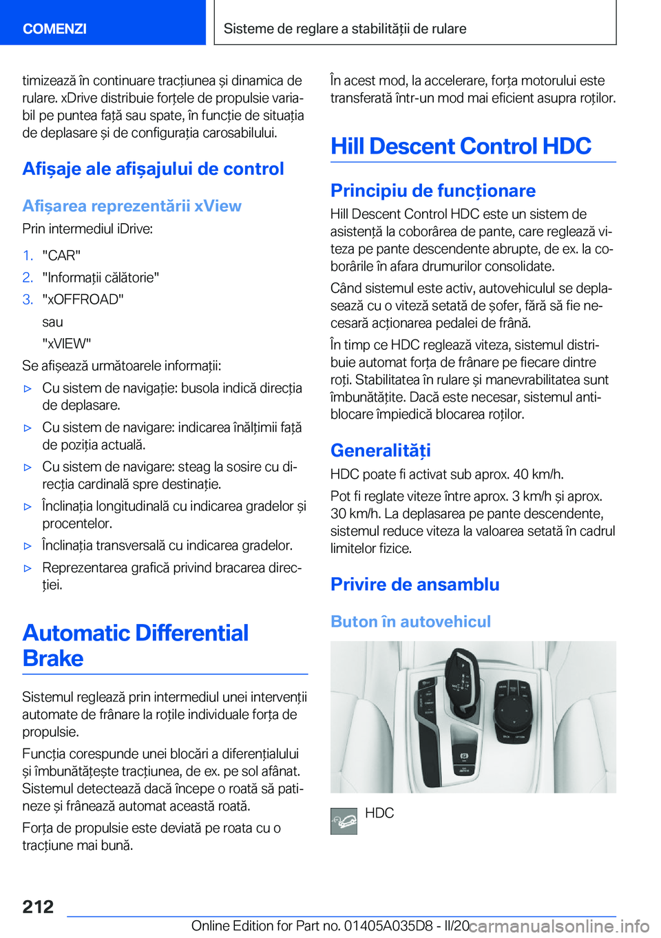 BMW X4 2020  Ghiduri De Utilizare (in Romanian) �t�i�m�i�z�e�a�z�ă��