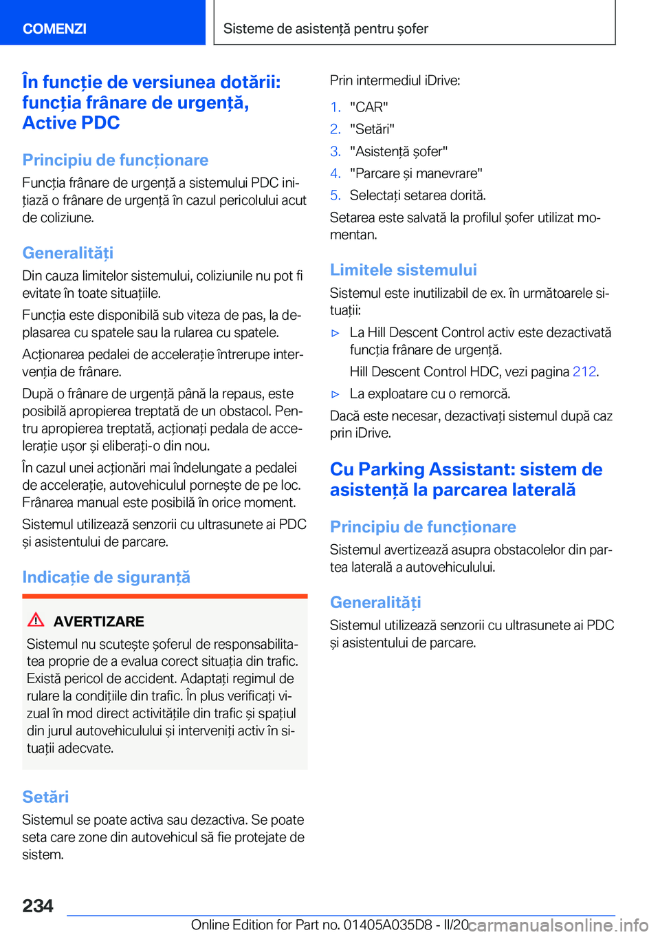 BMW X4 2020  Ghiduri De Utilizare (in Romanian) �