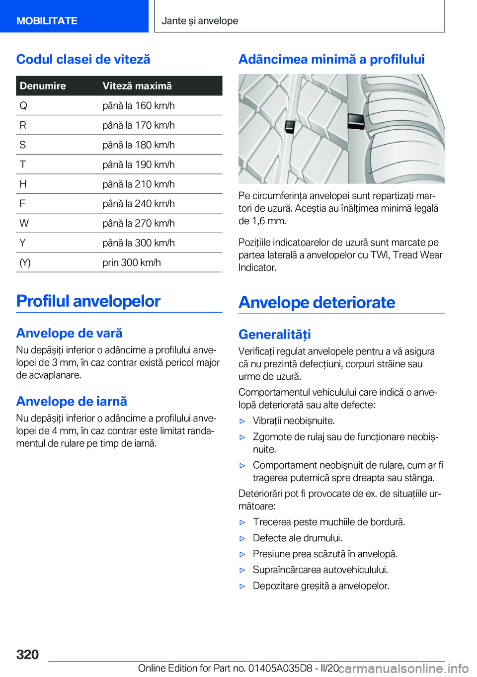 BMW X4 2020  Ghiduri De Utilizare (in Romanian) �C�o�d�u�l��c�l�a�s�e�i��d�e��v�i�t�e�z�