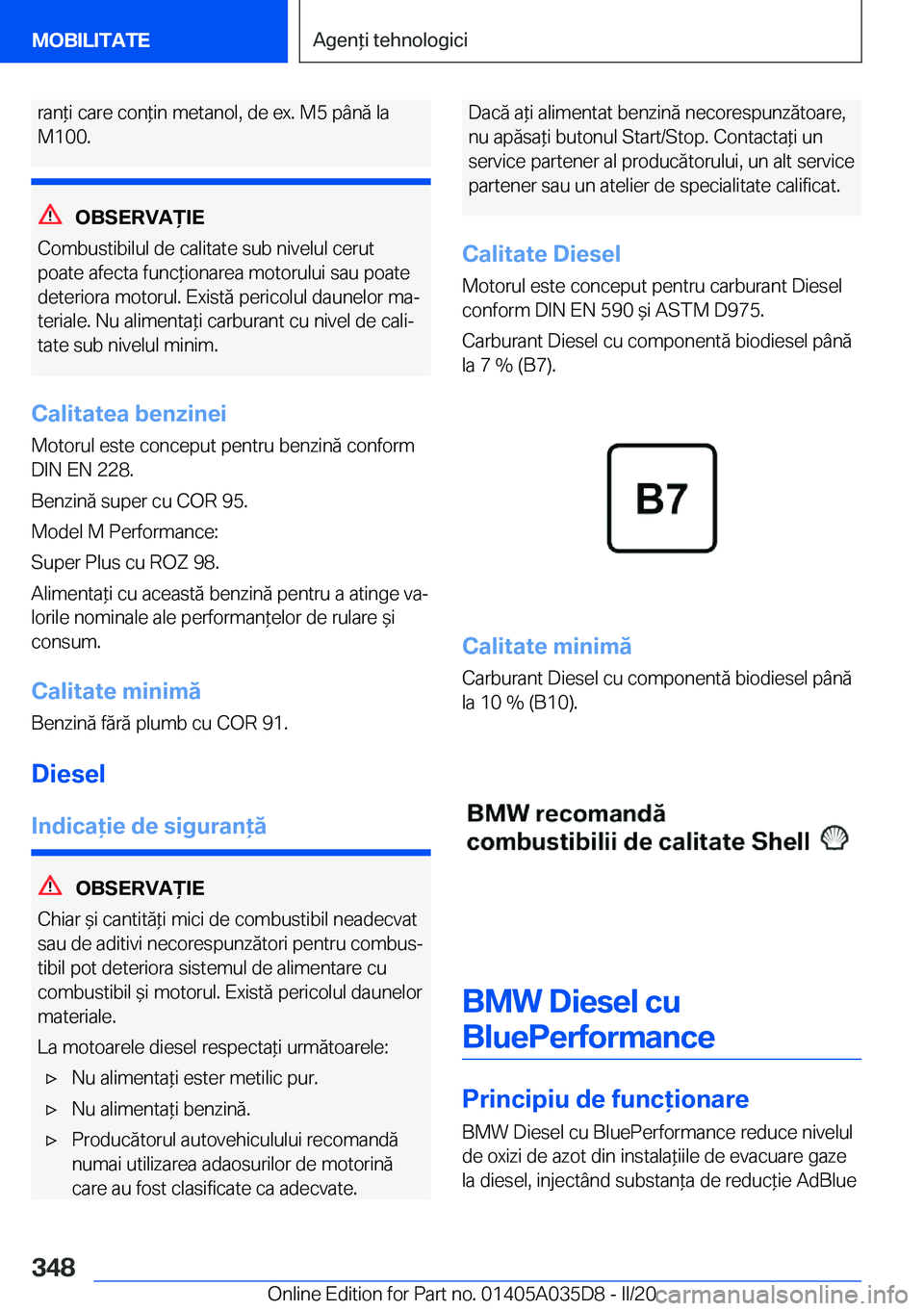 BMW X4 2020  Ghiduri De Utilizare (in Romanian) �r�a�n*�i��c�a�r�e��c�o�n*�i�n��m�e�t�a�n�o�l�,��d�e��e�x�.��M�5��p�
