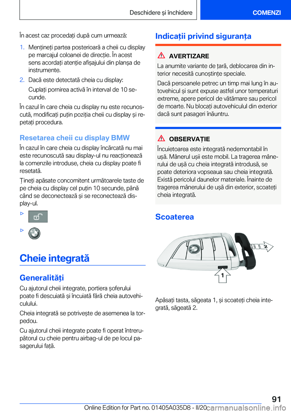 BMW X4 2020  Ghiduri De Utilizare (in Romanian) �