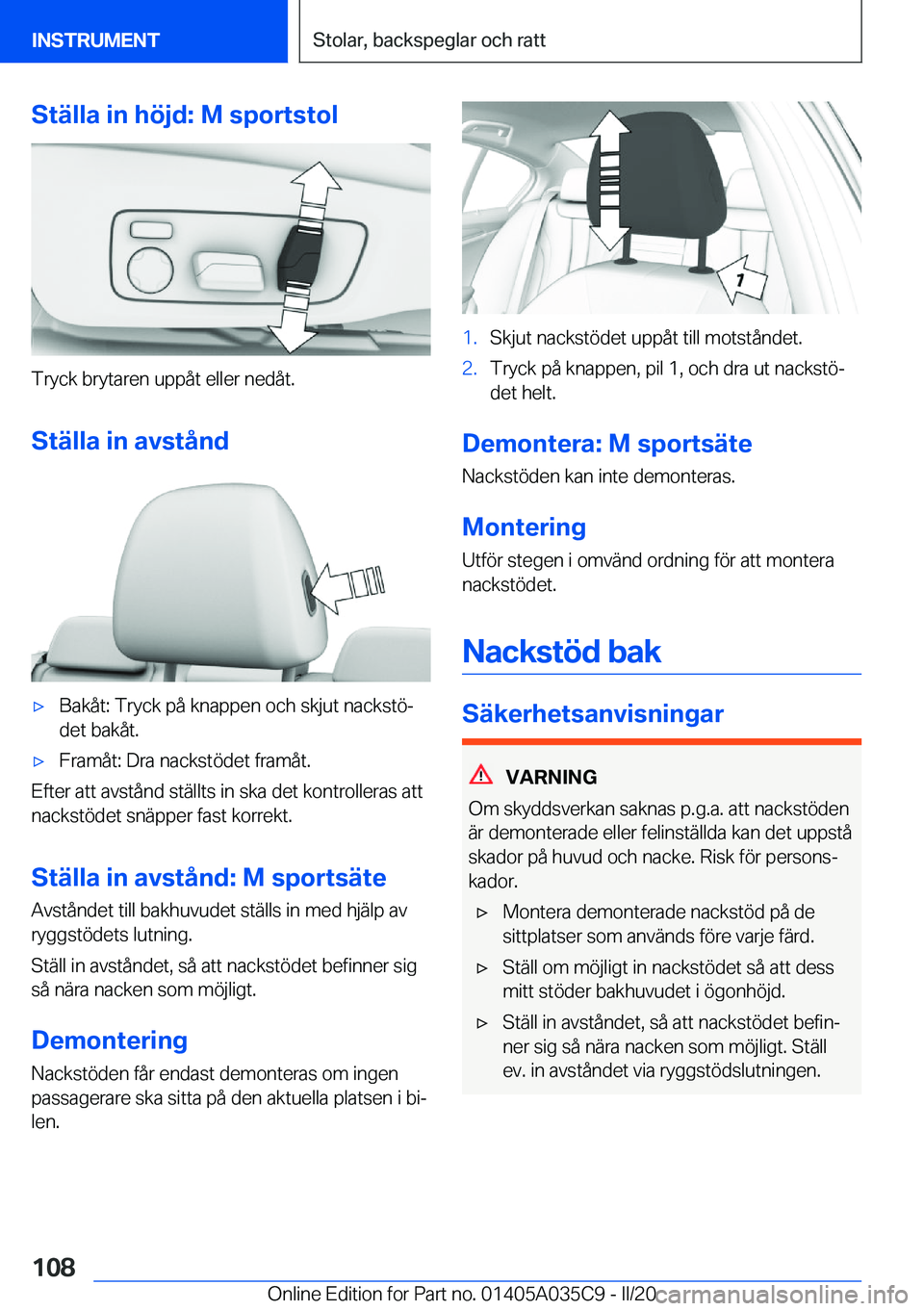 BMW X4 2020  InstruktionsbÖcker (in Swedish) �S�t�ä�l�l�a��i�n��h�