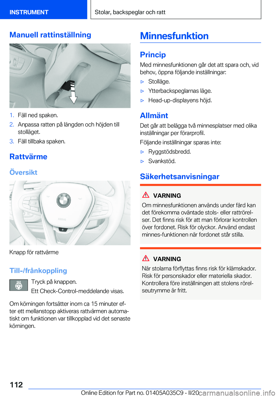 BMW X4 2020  InstruktionsbÖcker (in Swedish) �M�a�n�u�e�l�l��r�a�t�t�i�n�s�t�ä�l�l�n�i�n�g�1�.�F�ä�l�l��n�e�d��s�p�a�k�e�n�.�2�.�A�n�p�a�s�s�a��r�a�t�t�e�n��p�å��l�ä�n�g�d�e�n��o�c�h��h�
