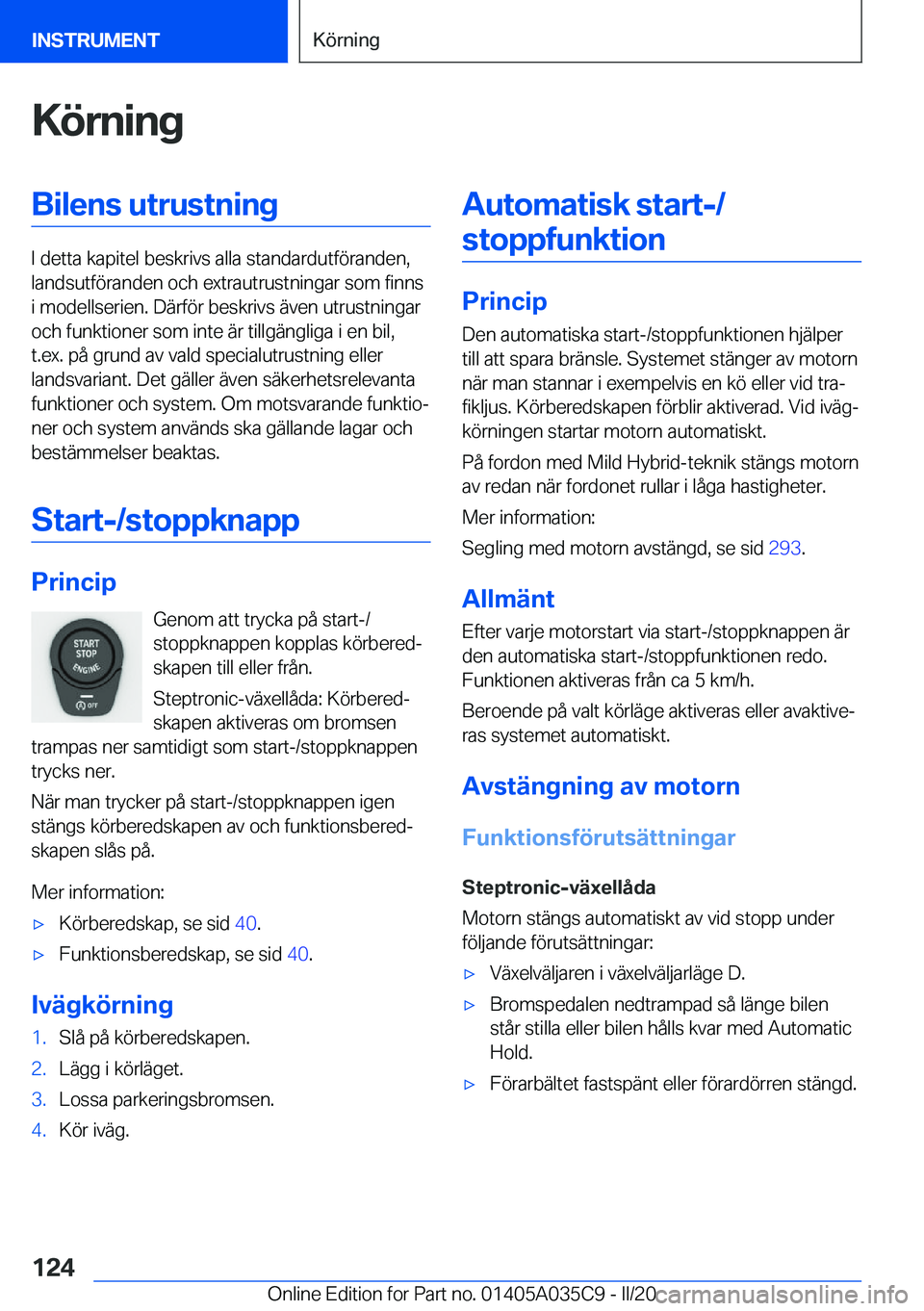 BMW X4 2020  InstruktionsbÖcker (in Swedish) �K�