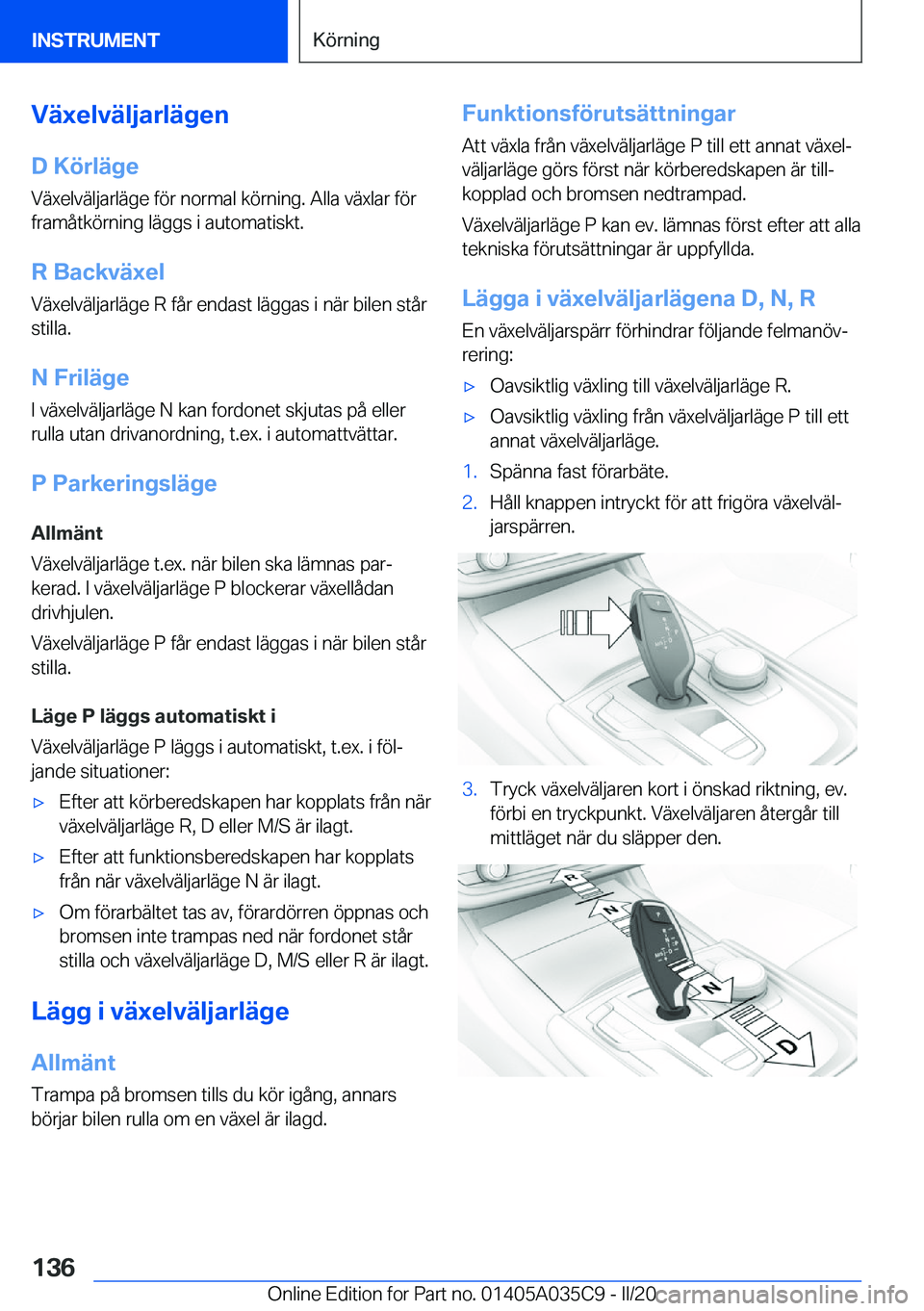 BMW X4 2020  InstruktionsbÖcker (in Swedish) �V�ä�x�e�l�v�ä�l�j�a�r�l�ä�g�e�n�D��K�