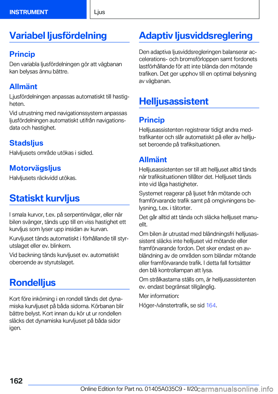 BMW X4 2020  InstruktionsbÖcker (in Swedish) �V�a�r�i�a�b�e�l��l�j�u�s�f�