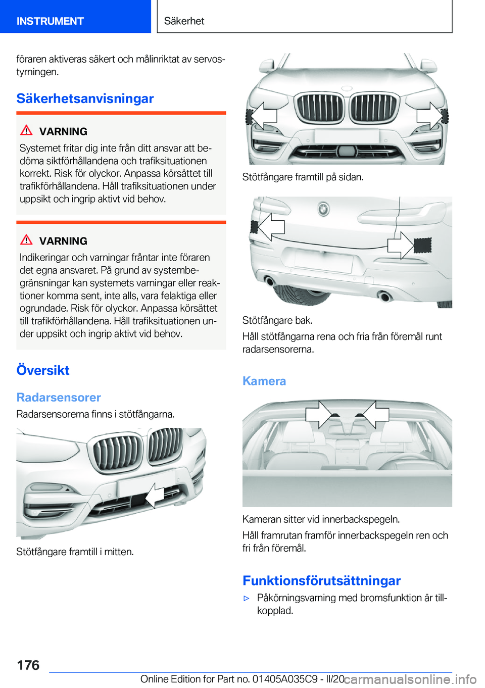 BMW X4 2020  InstruktionsbÖcker (in Swedish) �f�