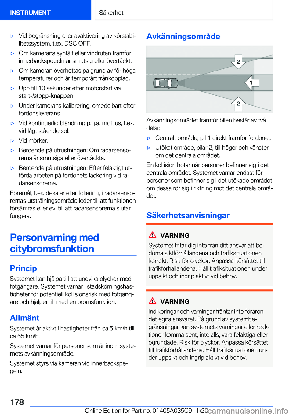 BMW X4 2020  InstruktionsbÖcker (in Swedish) 'x�V�i�d��b�e�g�r�ä�n�s�n�i�n�g��e�l�l�e�r��a�v�a�k�t�i�v�e�r�i�n�g��a�v��k�