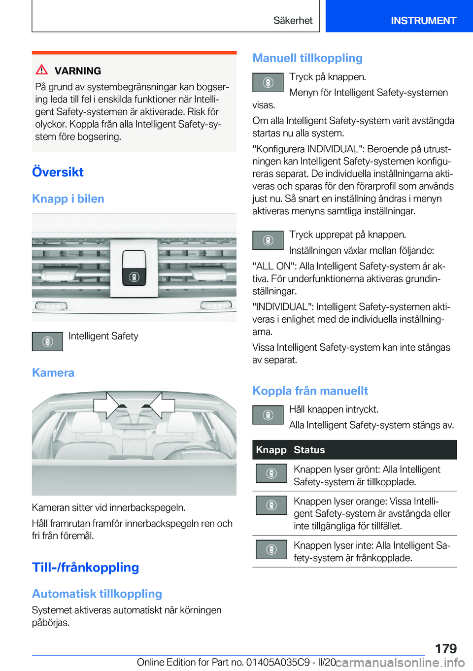 BMW X4 2020  InstruktionsbÖcker (in Swedish) �V�A�R�N�I�N�G
�P�å��g�r�u�n�d��a�v��s�y�s�t�e�m�b�e�g�r�ä�n�s�n�i�n�g�a�r��k�a�n��b�o�g�s�e�rj
�i�n�g��l�e�d�a��t�i�l�l��f�e�l��i��e�n�s�k�i�l�d�a��f�u�n�k�t�i�o�n�e�r��n�ä�r��I�n�t�