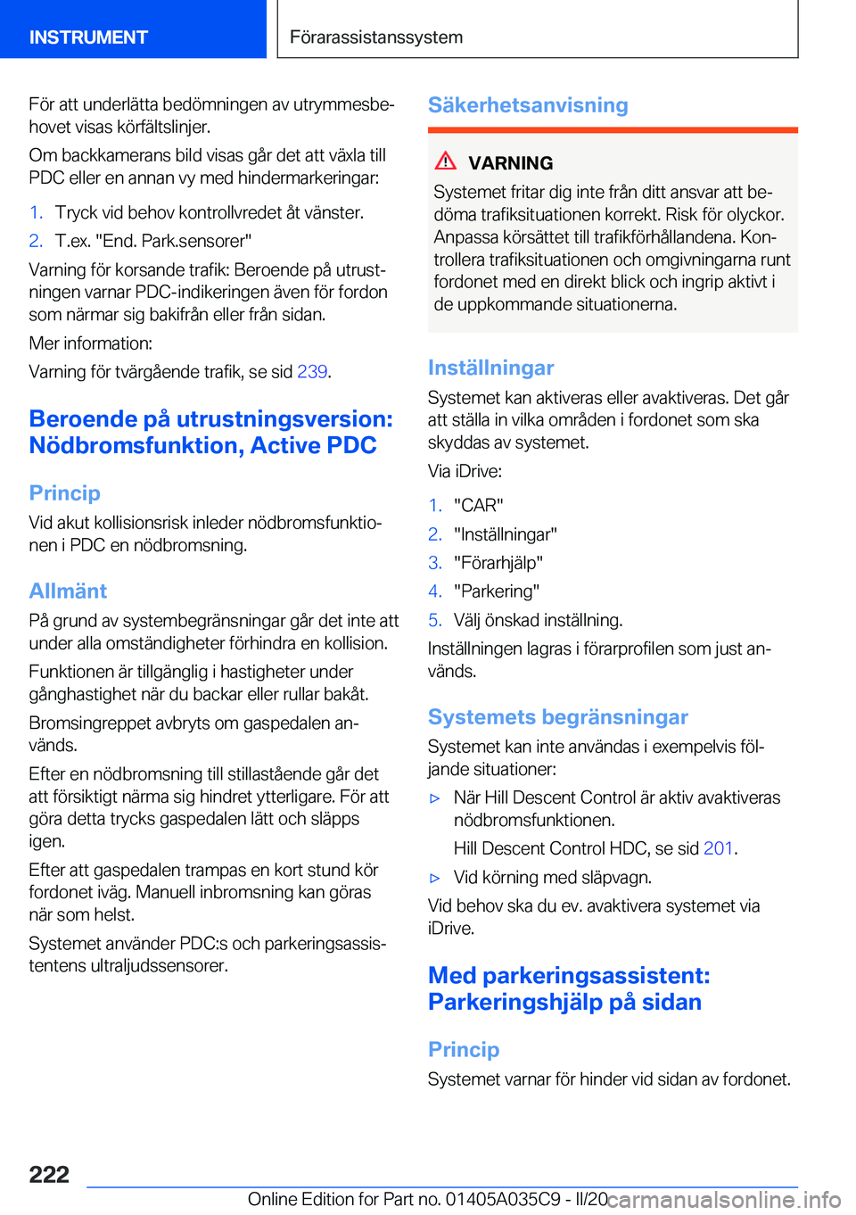 BMW X4 2020  InstruktionsbÖcker (in Swedish) �F�