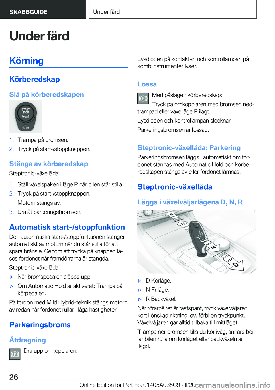 BMW X4 2020  InstruktionsbÖcker (in Swedish) �U�n�d�e�r��f�ä�r�d�K�