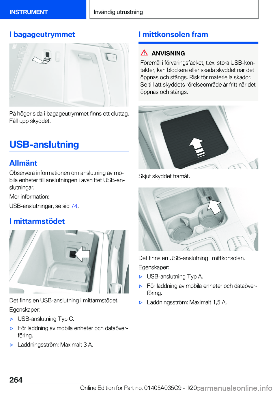 BMW X4 2020  InstruktionsbÖcker (in Swedish) �I��b�a�g�a�g�e�u�t�r�y�m�m�e�t
�P�å��h�