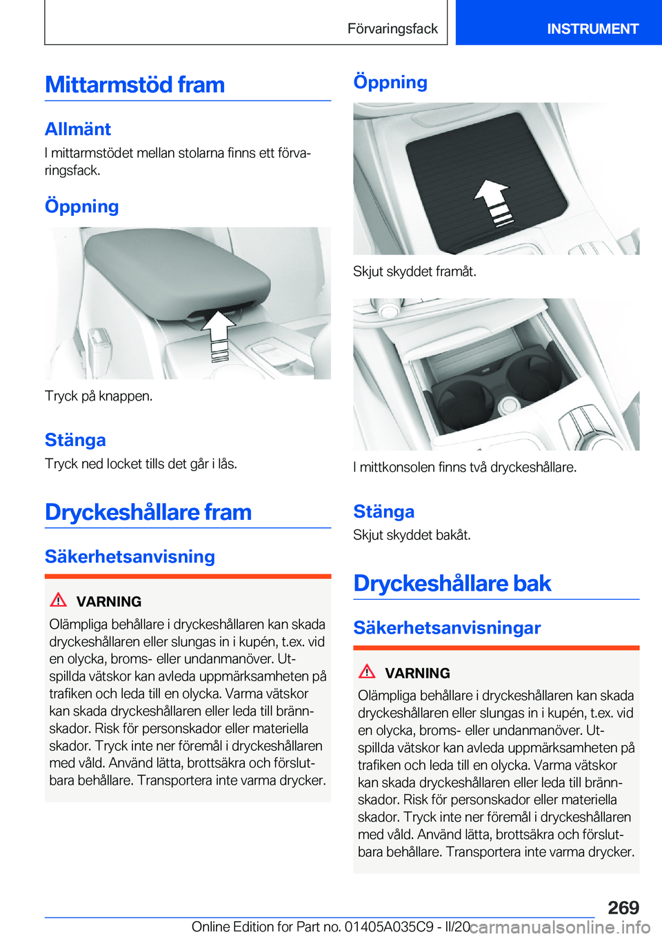 BMW X4 2020  InstruktionsbÖcker (in Swedish) �M�i�t�t�a�r�m�s�t�