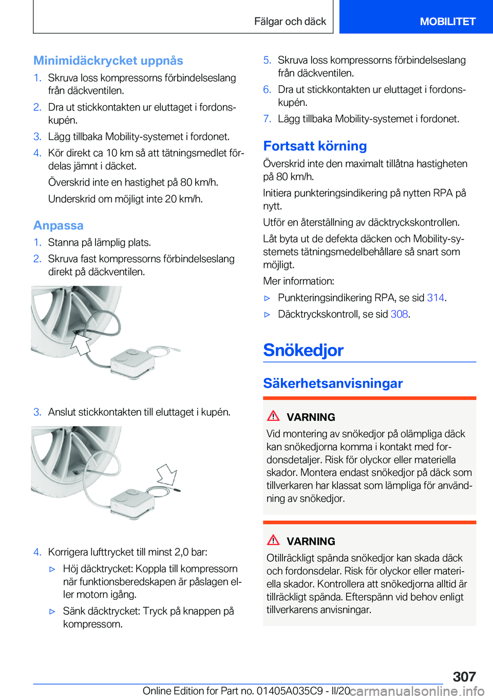 BMW X4 2020  InstruktionsbÖcker (in Swedish) �M�i�n�i�m�i�d�ä�c�k�r�y�c�k�e�t��u�p�p�n�å�s�1�.�S�k�r�u�v�a��l�o�s�s��k�o�m�p�r�e�s�s�o�r�n�s��f�