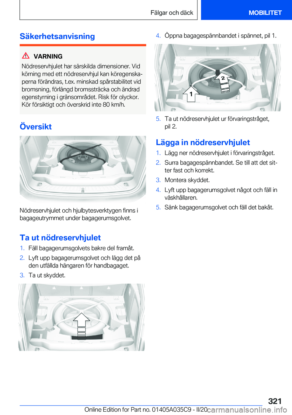 BMW X4 2020  InstruktionsbÖcker (in Swedish) �S�ä�k�e�r�h�e�t�s�a�n�v�i�s�n�i�n�g
�V�A�R�N�I�N�G
�N�