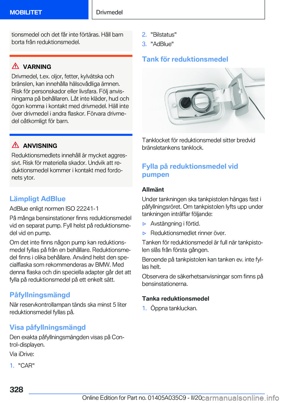 BMW X4 2020  InstruktionsbÖcker (in Swedish) �t�i�o�n�s�m�e�d�e�l��o�c�h��d�e�t��f�å�r��i�n�t�e��f�