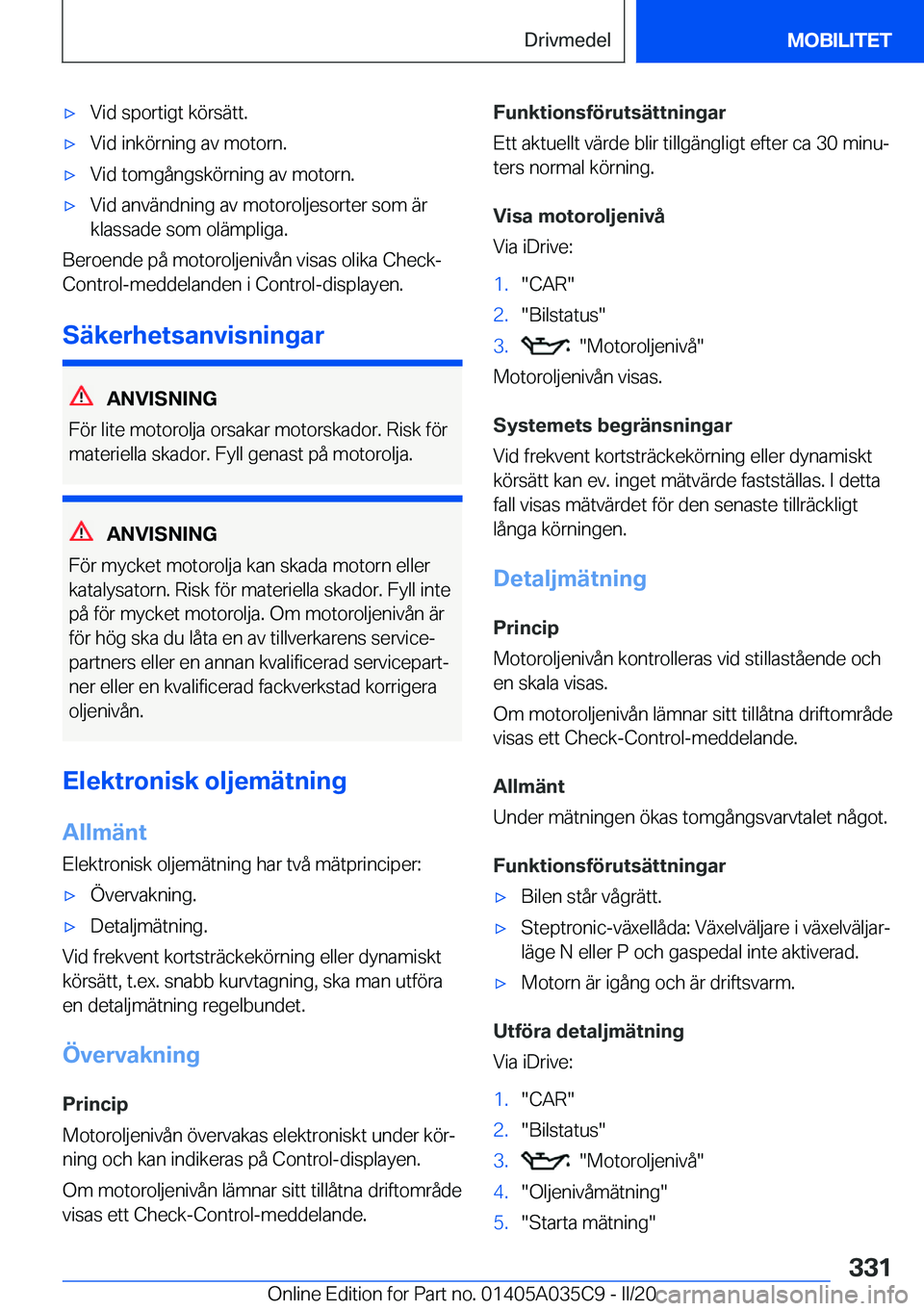 BMW X4 2020  InstruktionsbÖcker (in Swedish) 'x�V�i�d��s�p�o�r�t�i�g�t��k�