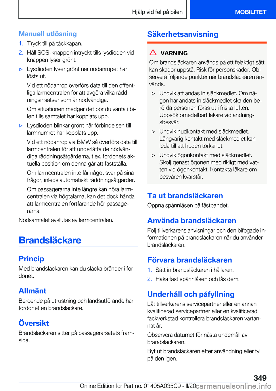 BMW X4 2020  InstruktionsbÖcker (in Swedish) �M�a�n�u�e�l�l��u�t�l�