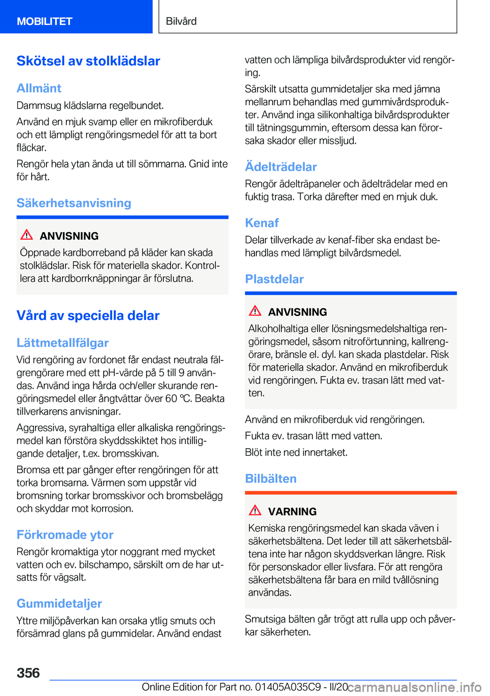 BMW X4 2020  InstruktionsbÖcker (in Swedish) �S�k�