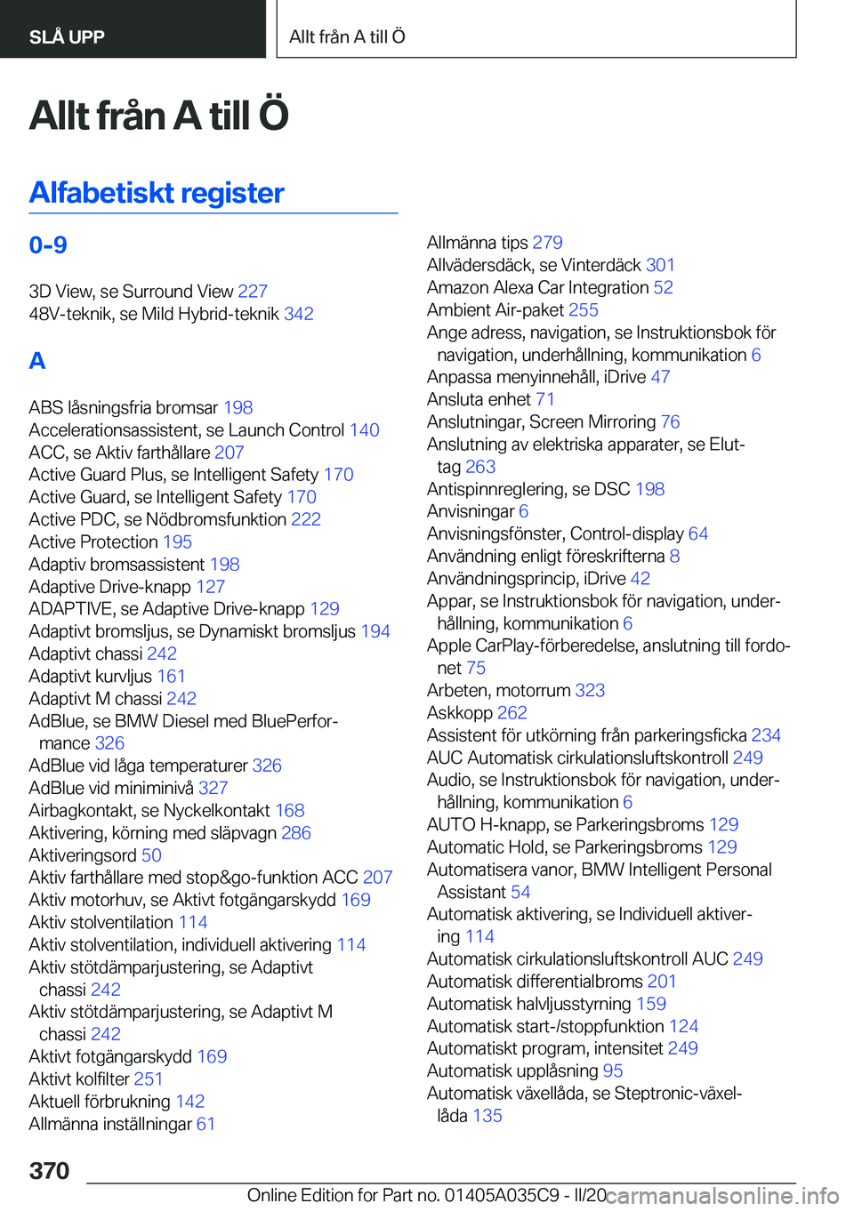 BMW X4 2020  InstruktionsbÖcker (in Swedish) �A�l�l�t��f�r�å�n��A��t�i�l�l��