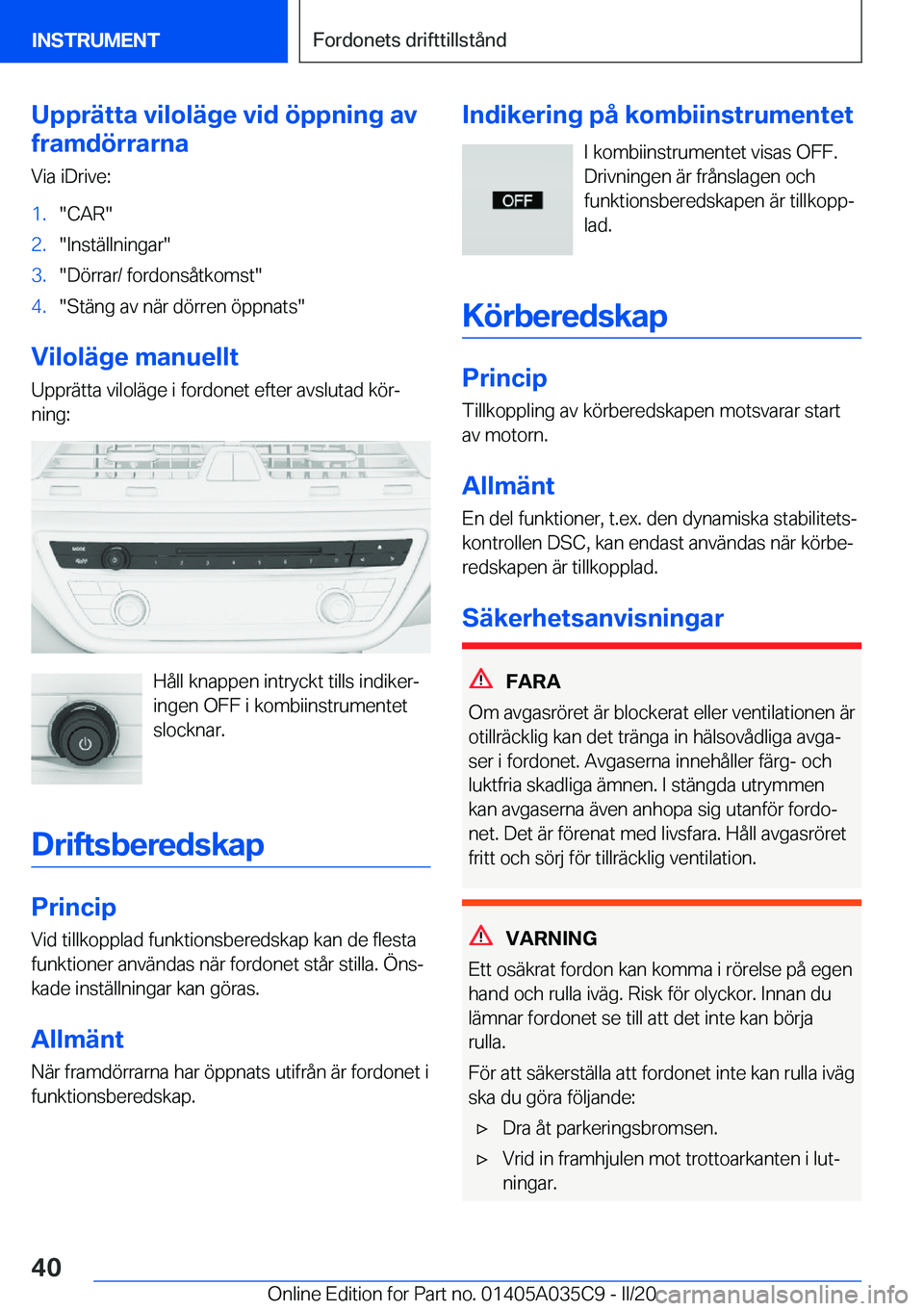 BMW X4 2020  InstruktionsbÖcker (in Swedish) �U�p�p�r�ä�t�t�a��v�i�l�o�l�ä�g�e��v�i�d��
