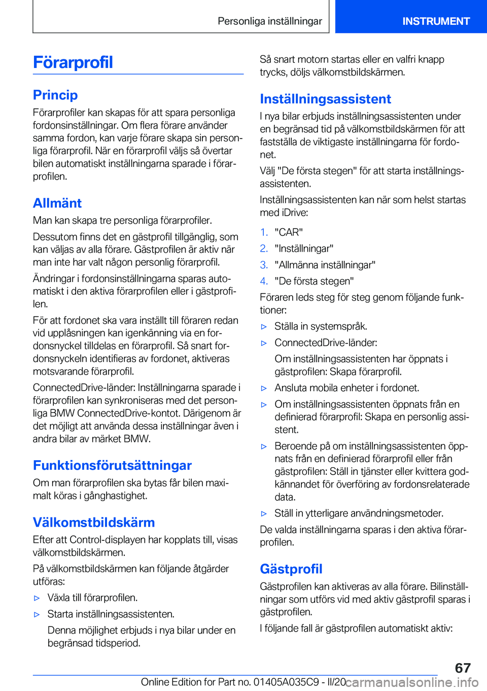 BMW X4 2020  InstruktionsbÖcker (in Swedish) �F�