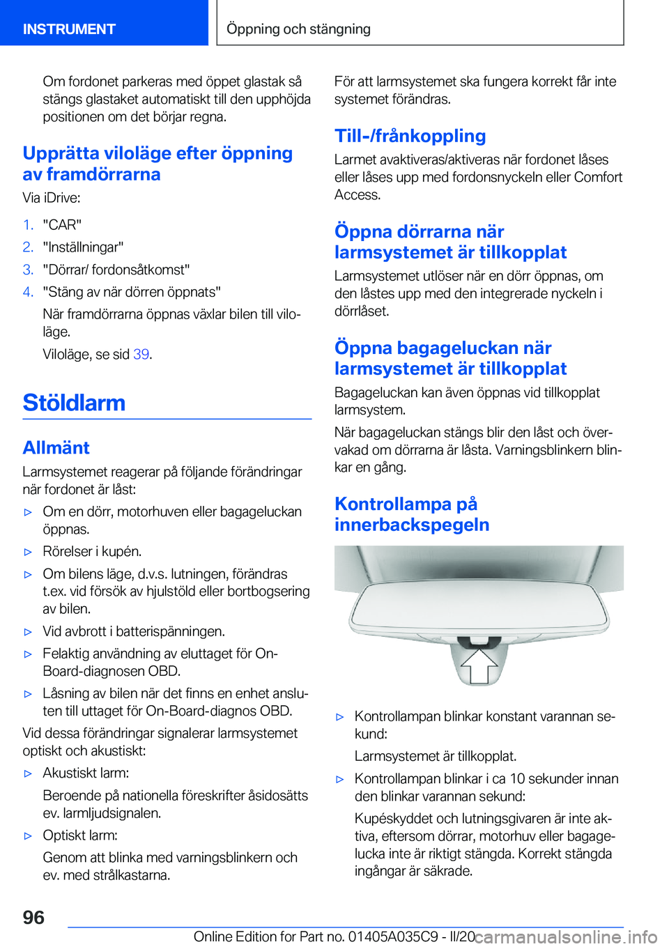 BMW X4 2020  InstruktionsbÖcker (in Swedish) �O�m��f�o�r�d�o�n�e�t��p�a�r�k�e�r�a�s��m�e�d��